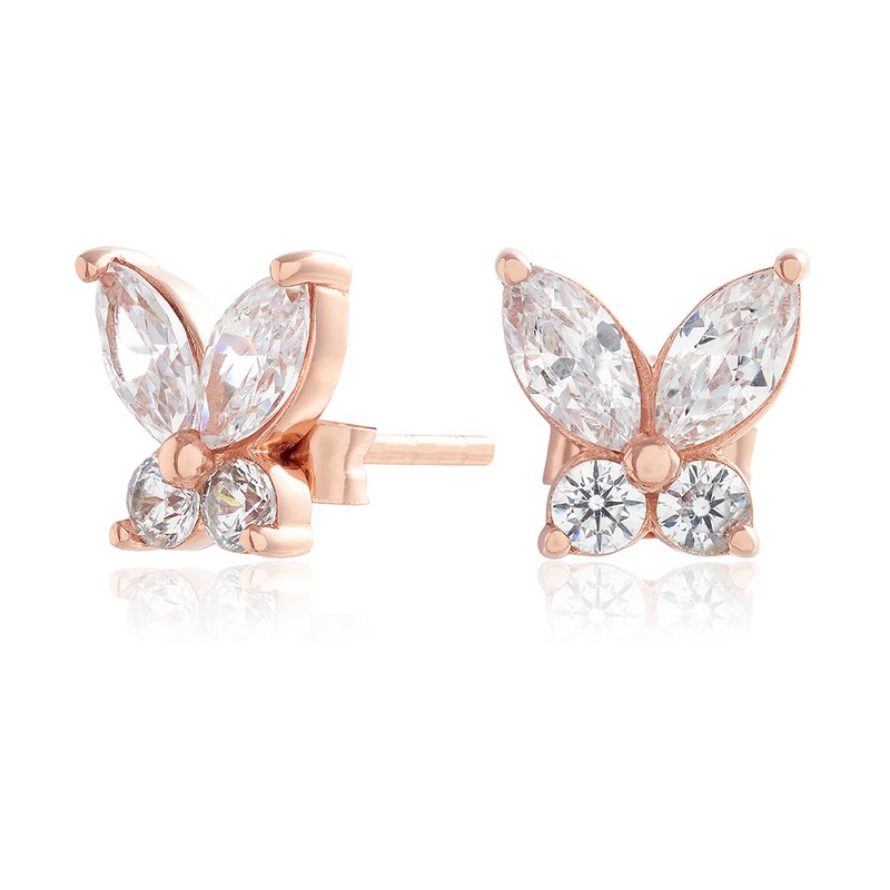 Olivia Burton Sparkle Butterfly Rose Gold Tone Stud Earrings