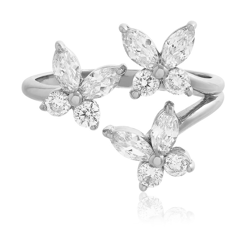 Olivia Burton Sparkle Butterfly Silver Ring