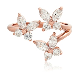 Olivia Burton Sparkle Butterfly Rose Gold Tone Ring