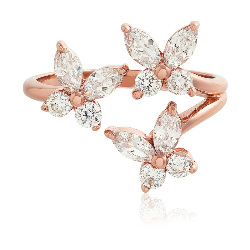 Olivia Burton Sparkle Butterfly Rose Gold Tone Ring