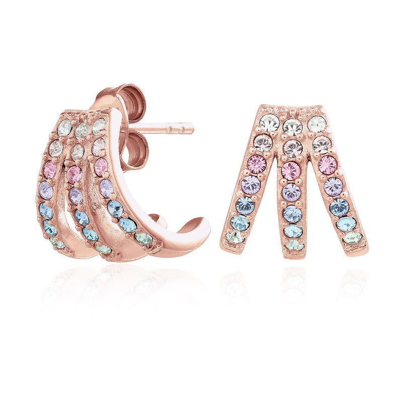 Olivia Burton Rainbow Claw Rose Gold Tone Stud Earrings