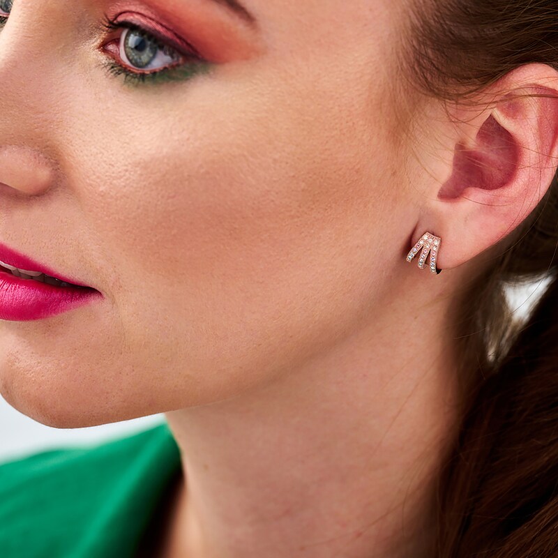 Olivia Burton Rainbow Claw Rose Gold Tone Stud Earrings