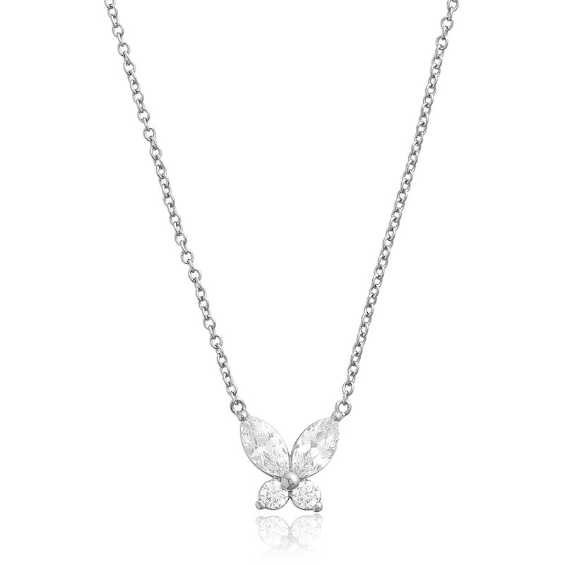 Olivia Burton Sparkle Butterfly Silver Necklace