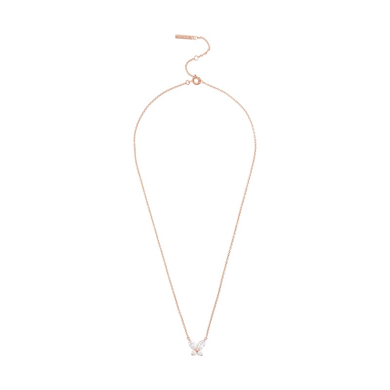 Olivia Burton Sparkle Butterfly Rose Gold Tone Necklace