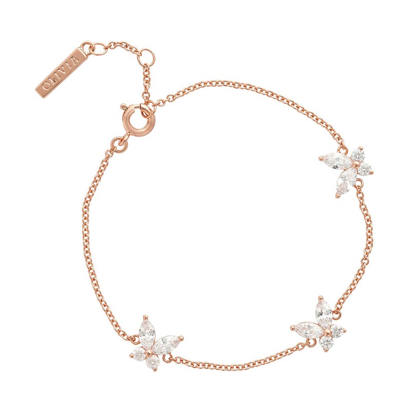 Olivia Burton Sparkle Butterfly Rose Gold Tone Bracelet