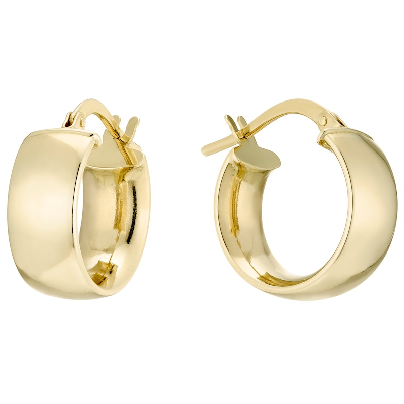 Main Image 1 of 9ct Yellow Gold 10mm Hoop Wide Earrings