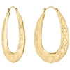 Thumbnail Image 0 of 9ct Yellow Gold Hexagon Patterned 17mm Hoop Earrings
