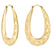Thumbnail Image 1 of 9ct Yellow Gold Hexagon Patterned 17mm Hoop Earrings