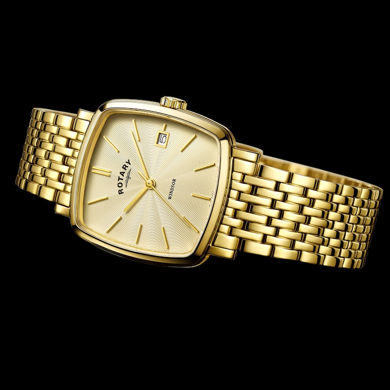 Main Image 4 of Rotary Men's Windsor Gold-Plated Bracelet Watch