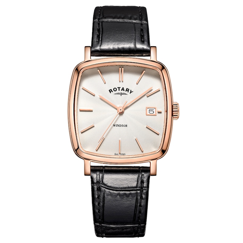 Main Image 1 of Rotary Men's Windsor Black Leather Strap Watch