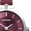 Thumbnail Image 1 of Sekonda Mills Ladies' Burgundy Leather Strap Watch