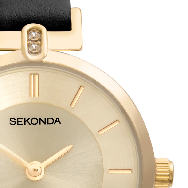 Main Image 2 of Sekonda Mills Ladies Black Leather Strap Watch