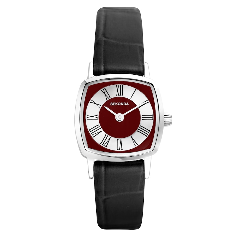 Main Image 1 of Sekonda 1975 Ladies' Black Leather Strap Watch