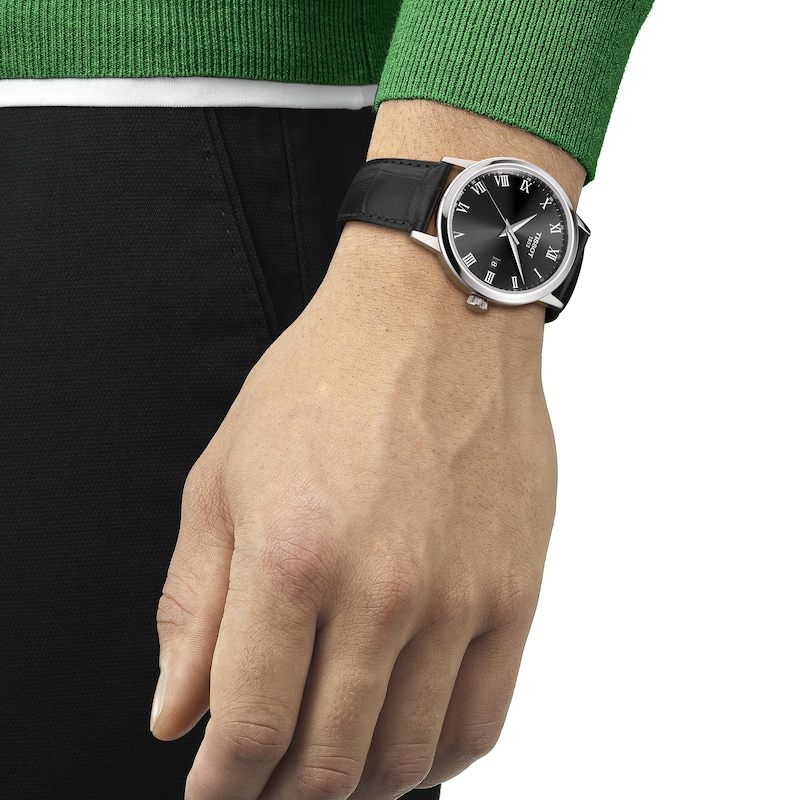 Main Image 4 of Tissot Classic Dream Men's Black Leather Strap Watch
