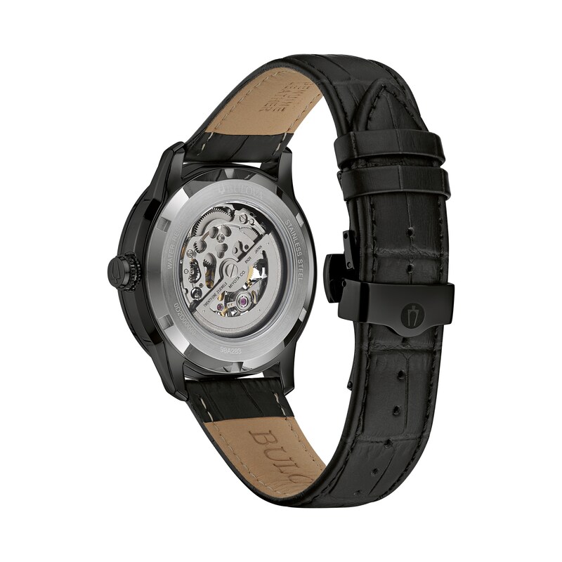 Bulova Sutton Men's Black Leather Strap Watch