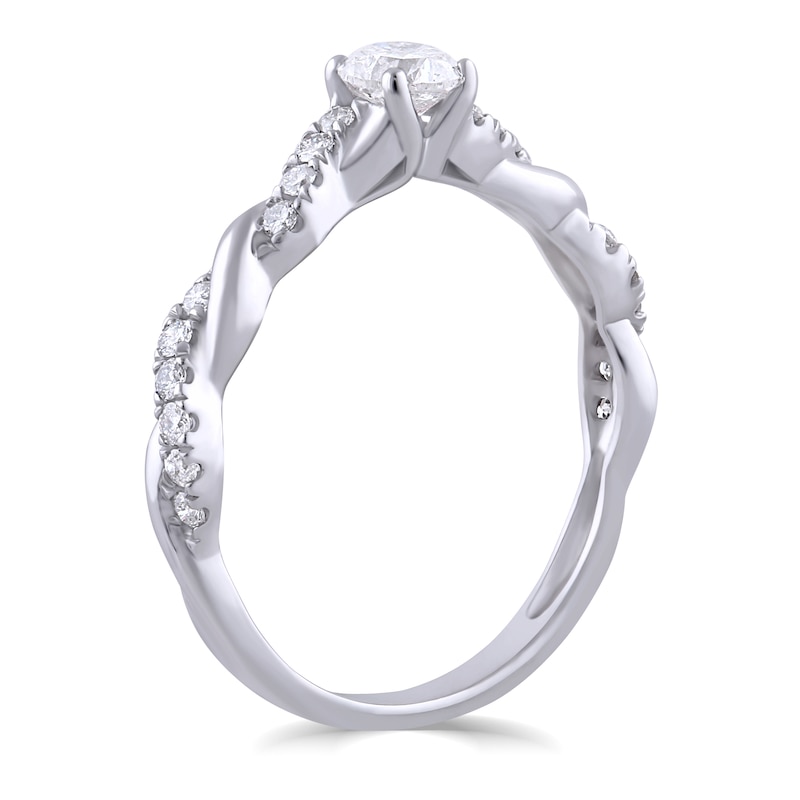 9ct White Gold 0.50ct Total Diamond Solitaire Twist Ring