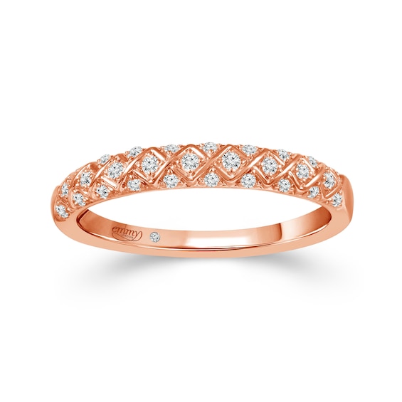 Emmy London 18ct Rose Gold Eternity 0.12ct Diamond Ring