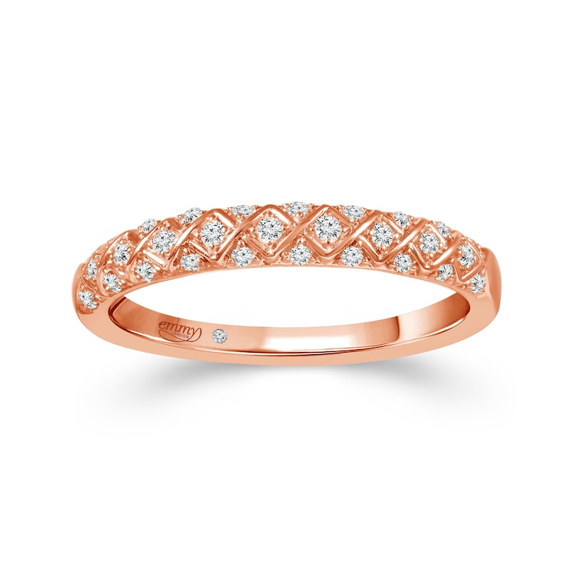 Emmy London 18ct Rose Gold 0.12ct Diamond Eternity Ring