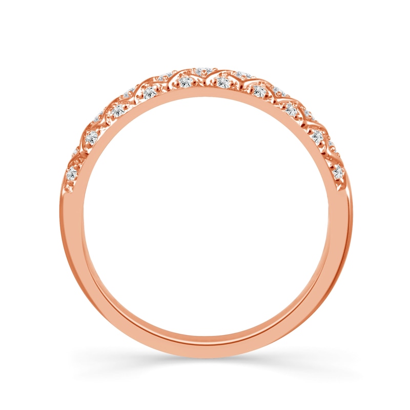Emmy London 18ct Rose Gold 0.12ct Diamond Eternity Ring