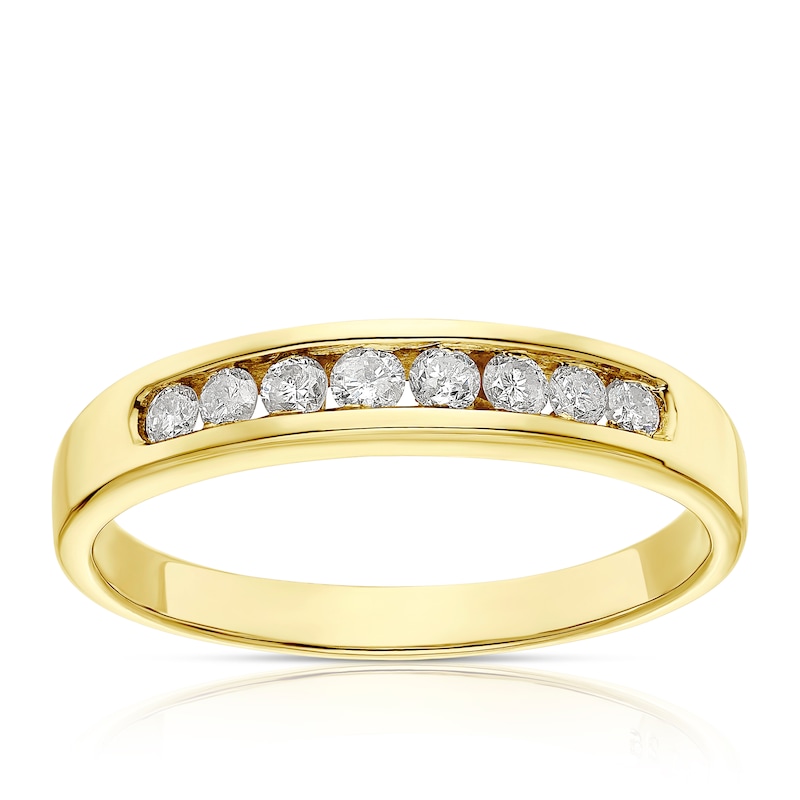 Main Image 1 of 9ct Yellow Gold 0.25ct Diamond Eternity Ring
