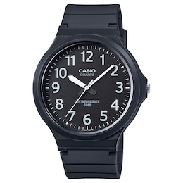 Casio MW-240-1BVEF Men's Black Dial Black Resin Strap Watch