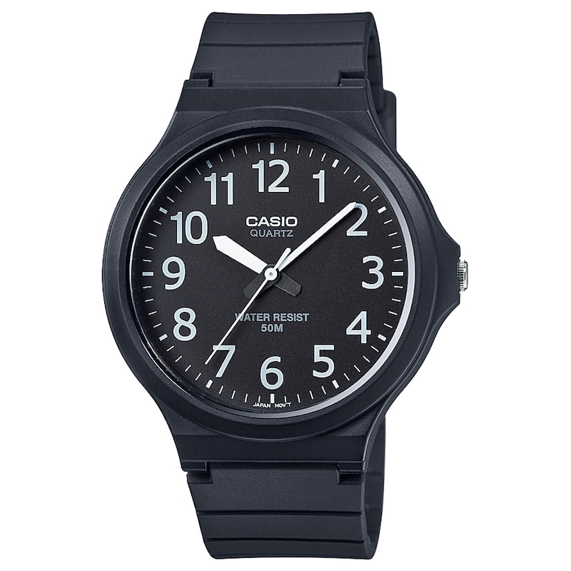 Main Image 1 of Casio MW-240-1BVEF Men's Black Dial Black Resin Strap Watch