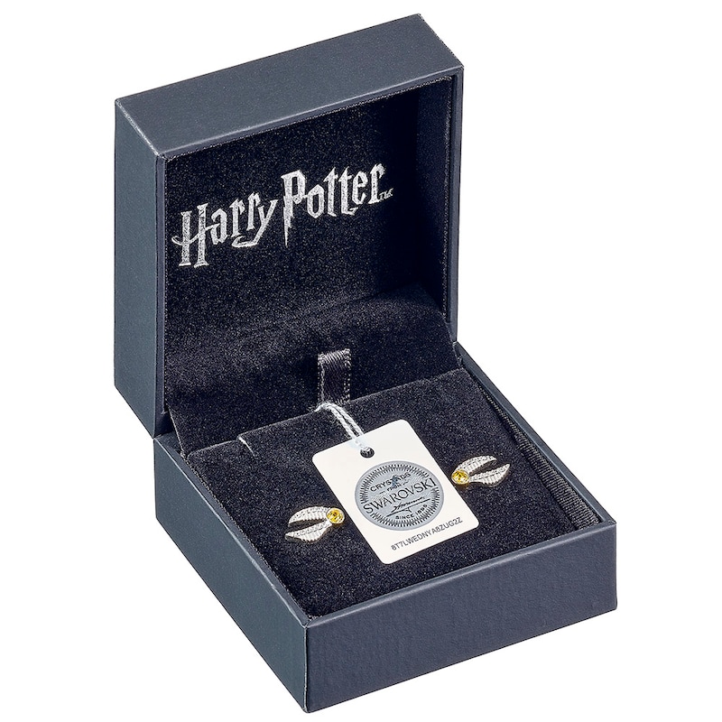 Main Image 3 of Harry Potter Sterling Silver Crystal Golden Snitch Earrings