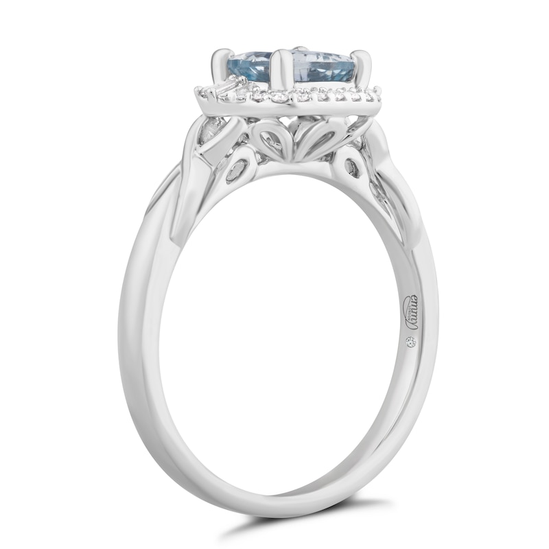 Main Image 2 of Emmy London 18ct White Gold Aquamarine & 0.10ct Diamond Ring