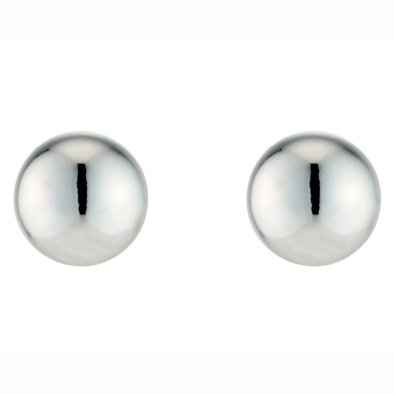 Main Image 1 of 9ct White Gold 4mm Ball Stud Earrings