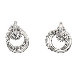 Hot Diamonds Sterling Silver Interlocking Hoop Earrings