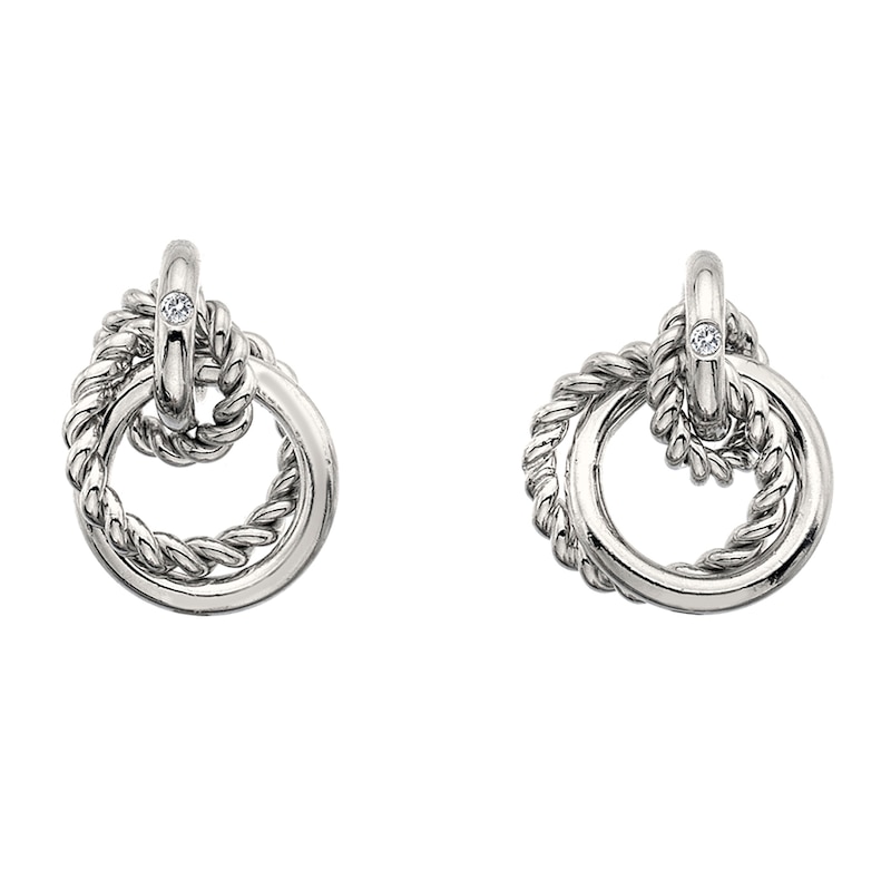 Main Image 1 of Hot Diamonds Sterling Silver Interlocking Hoop Earrings