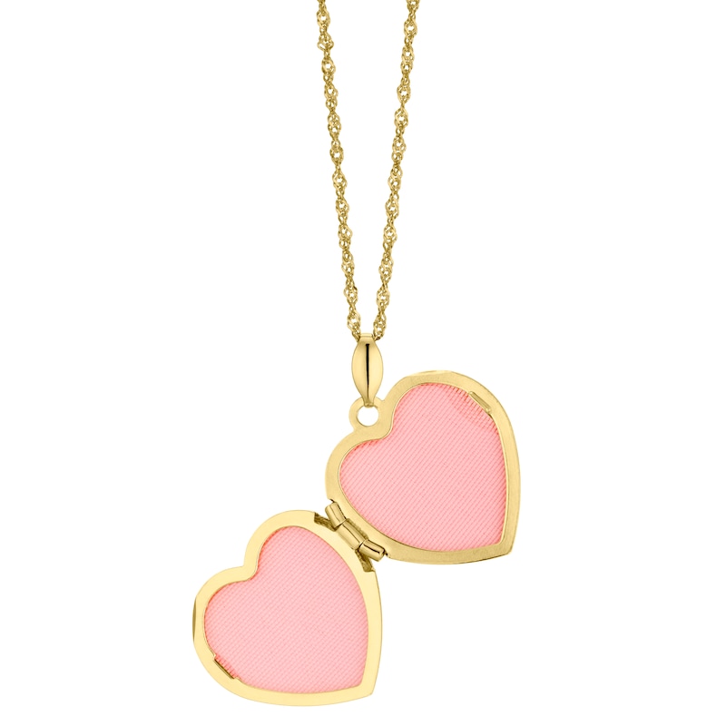 Silver & 9ct Bonded Yellow Gold Crystal Heart Locket
