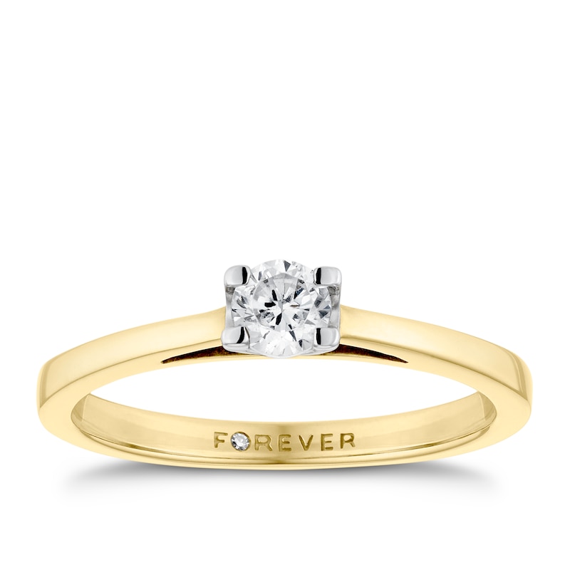 Main Image 1 of The Forever Diamond 18ct Gold 0.25ct Diamond Ring