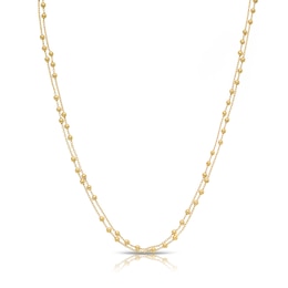 Sterling Silver & 18ct Gold Plated Vermeil Adjustable Beaded Chain Necklace