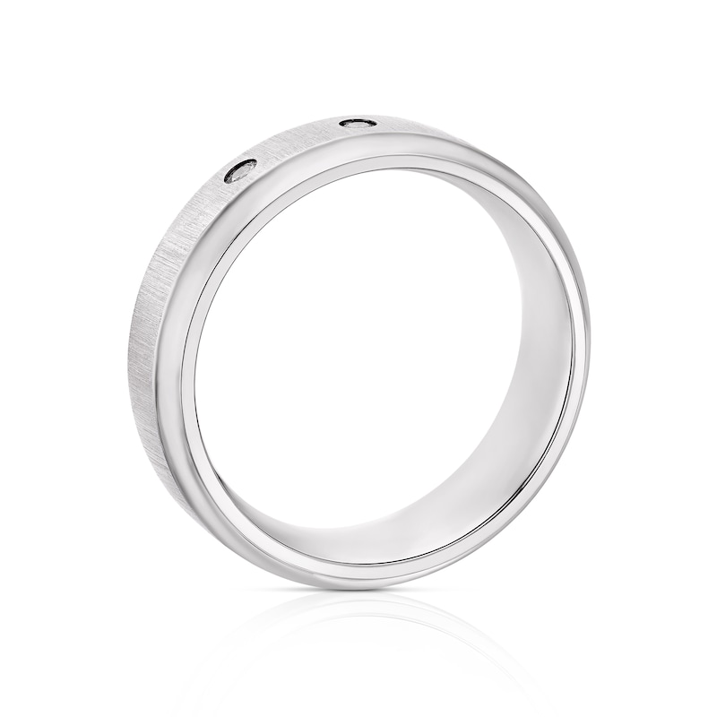 Main Image 3 of Titanium Men's Diamond Three Stone Ring