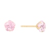 Thumbnail Image 0 of Children's 9ct Yellow Gold Pink Cubic Zirconia 5mm Flower Stud Earrings
