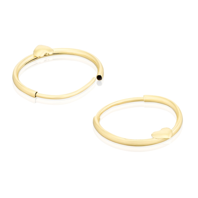 Main Image 2 of Children's 9ct Yellow Gold Heart 10mm Sleeper Earrings