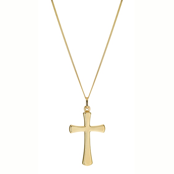 9ct Yellow Gold Polished Cross Pendant