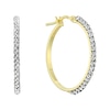Thumbnail Image 1 of 9ct Yellow Gold Crystal 20mm Hoop Earrings