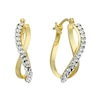 Thumbnail Image 1 of 9ct Yellow Gold Crystal Infinity Hoop Earrings