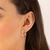 Thumbnail Image 2 of 9ct Yellow Gold Crystal Infinity Hoop Earrings