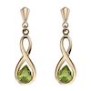 Thumbnail Image 1 of 9ct Yellow Gold Peridot Figure of Eight Drop Earrings