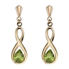 Thumbnail Image 0 of 9ct Gold Peridot Figure of Eight Drop Earrings