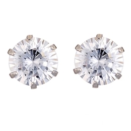 9ct White Gold Cubic Zirconia 5mm Stud Earrings