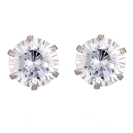 9ct White Gold Cubic Zirconia 5mm Stud Earrings
