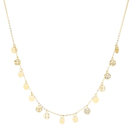 9ct Yellow Gold Solid Sparkle Disc Necklace