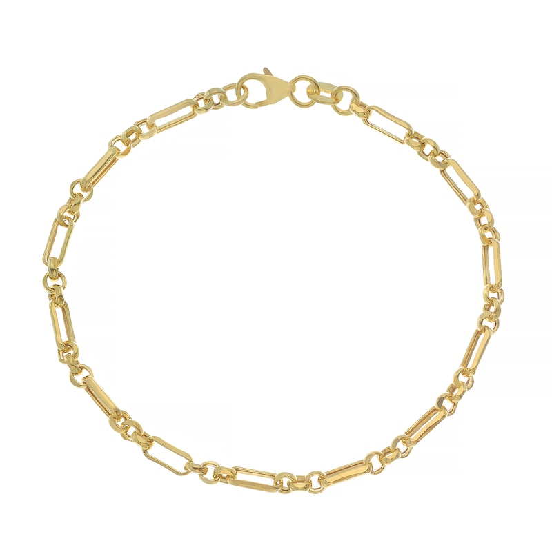 9ct Yellow Gold 7.25 Inch Alternate Anchor Chain Bracelet