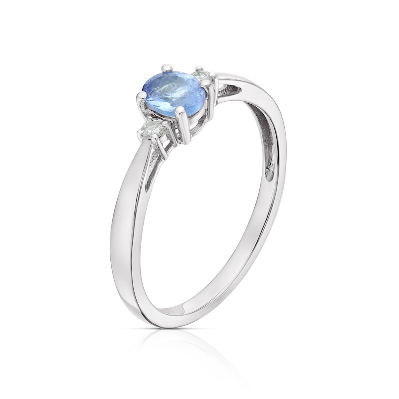 Main Image 2 of 9ct White Gold Tanzanite & Diamond Ring