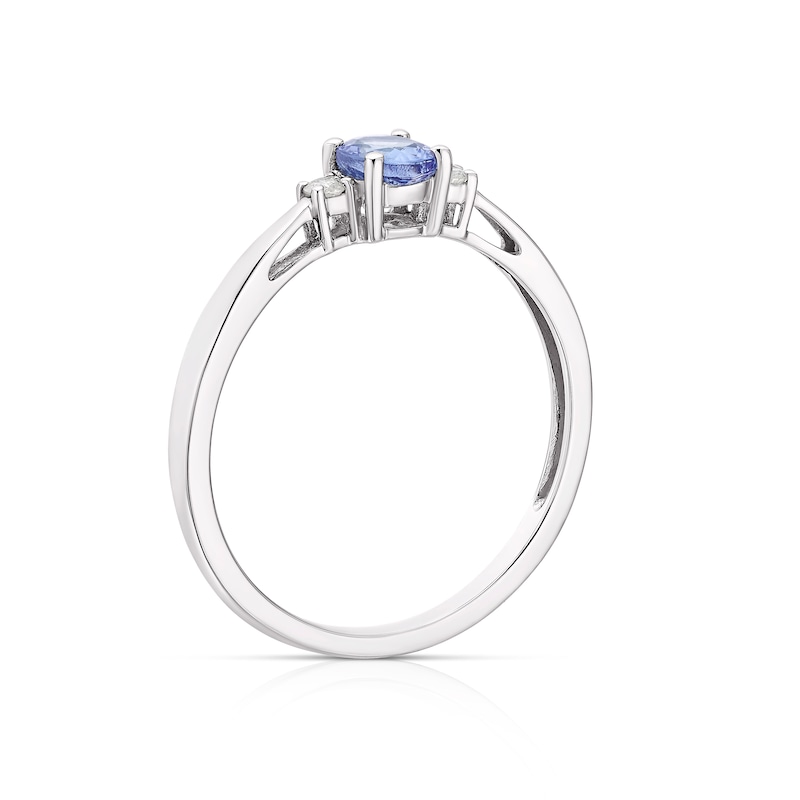 Main Image 3 of 9ct White Gold Tanzanite & Diamond Ring