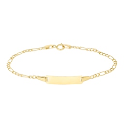 9ct Yellow Gold 6" Figaro Chain ID Bracelet